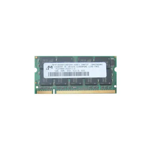 Micron MT18VDDF12872HY-335F1 1GB DDR SoDIMM 333MT/s | Low-Power SODIMM