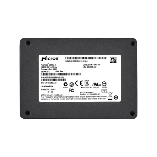Micron MTFDBAK128MAG-1G1 128GB RealSSD C300 SATA 6Gb/s 2.5" 9.5mm Client Solid State Drive