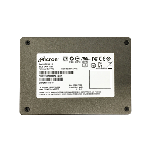 Micron MTFDDAC050SAL-1N1AA 50GB RealSSD P300 SATA 6Gb/s 2.5" 7mm Enterprise Solid State Drive