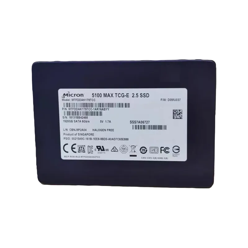 Micron MTFDDAK1T9TCC-1AR16ABYY 1.92TB 5100 ECO SATA 6Gb/s 2.5" 7mm Enterprise Solid State Drive