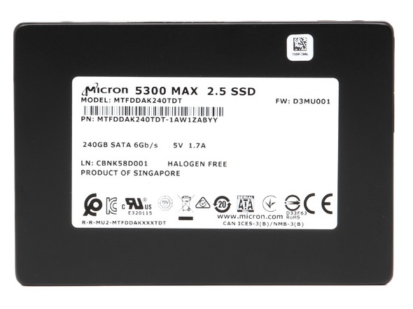 Micron MTFDDAK240TDT-1AW1ZABYY 240GB 5300 MAX SATA 2.5 inch Mixed Use Solid State Drive