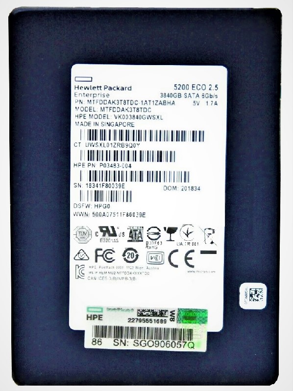 Micron MTFDDAK3T8TDC-1AT1ZABHA 3840GB 5200 ECO SATA III 2.5" 7mm Enterprise Solid State Drive