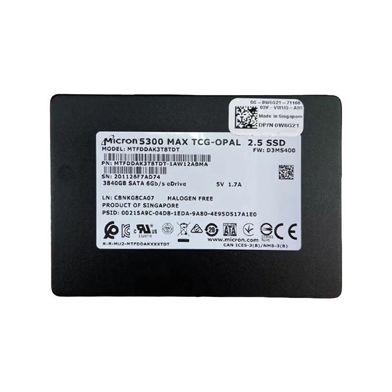 Micron MTFDDAK3T8TDT-1AW12ABMA 3840GB 5300 PRO SATA 6Gb/s 2.5-inch 7mm Enterprise Solid State Drive