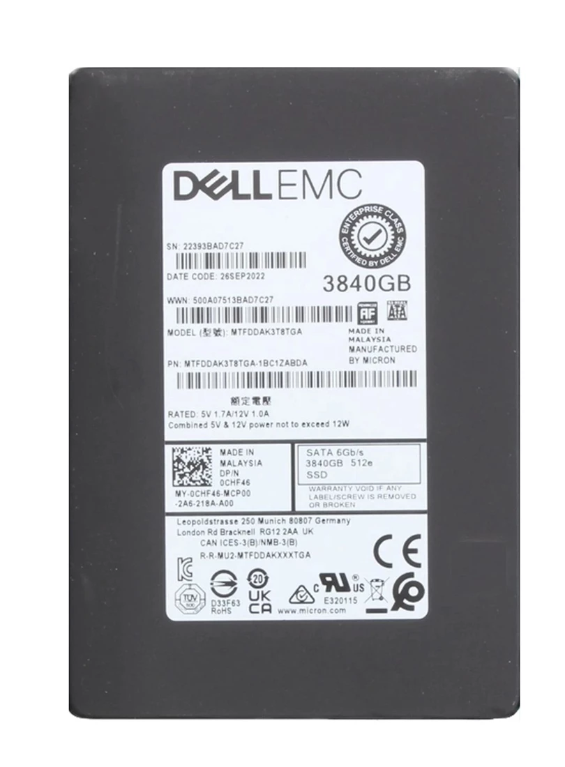 Micron MTFDDAK3T8TGA-1BC1ZABDA 3840GB 5400 PRO SATA 6Gb/s 2.5-inch 7mm Enterprise Solid State Drive