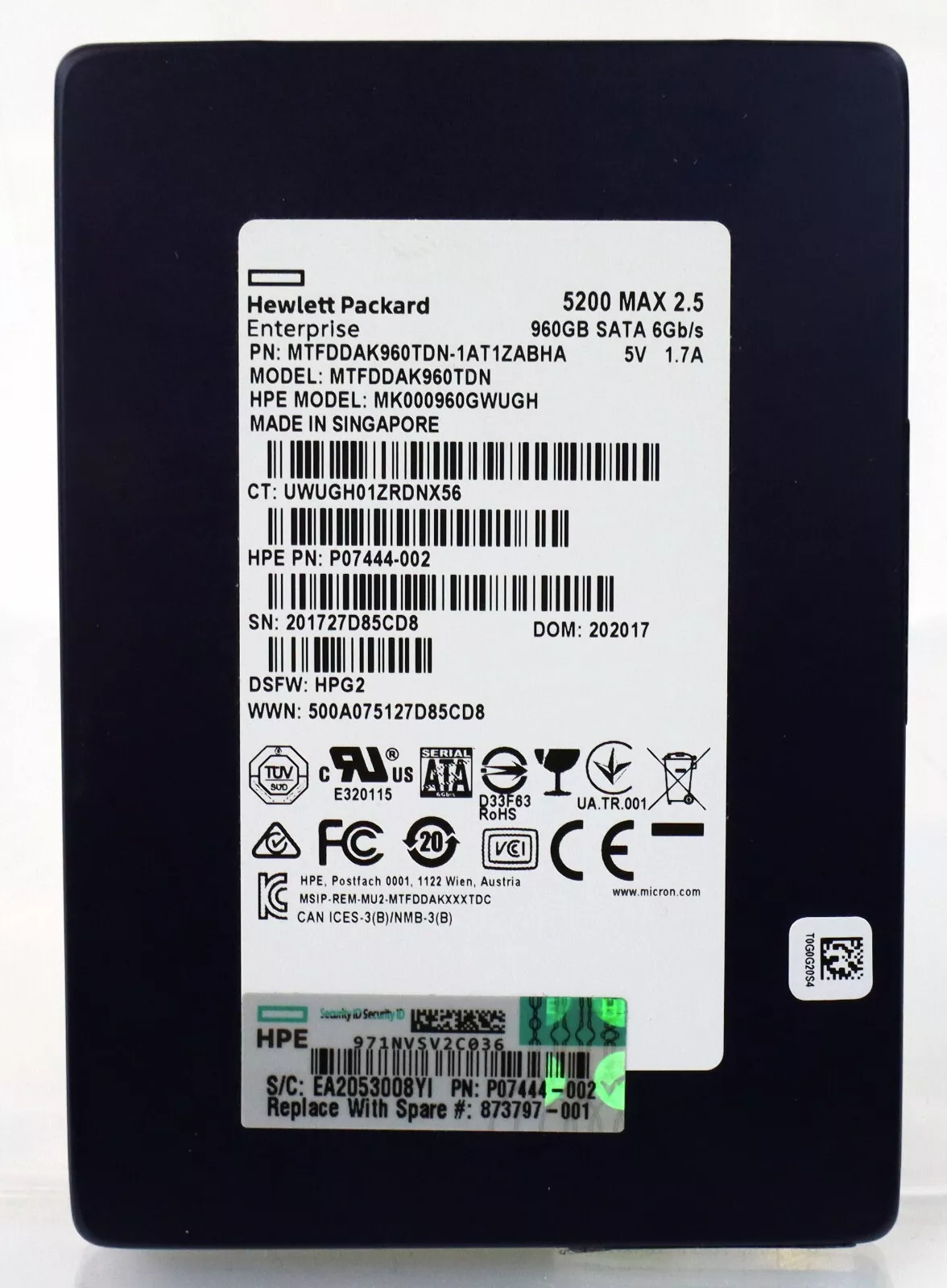 Micron MTFDDAK960TDN-1AT1ZABHA 960GB 5300 PRO SATA 6Gb/s 2.5-inch 7mm Enterprise Solid State Drive