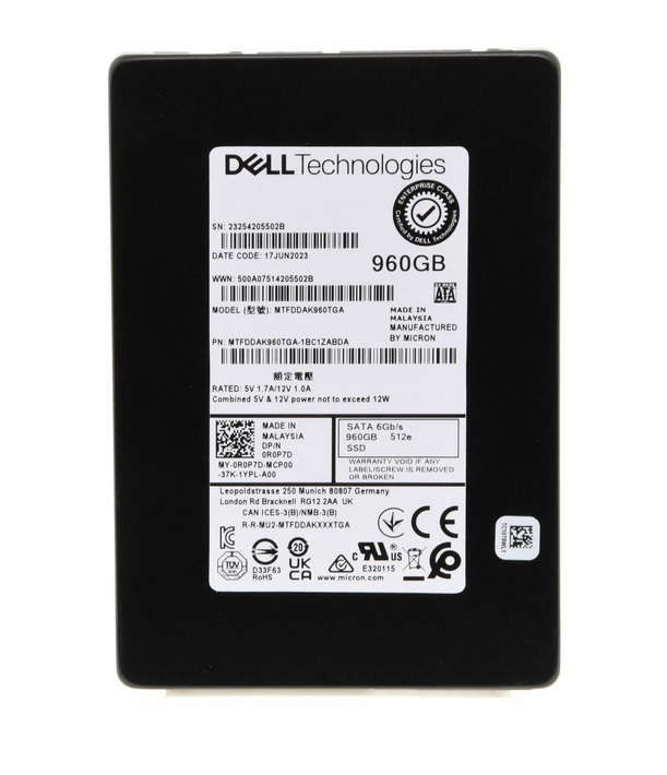 Micron MTFDDAK960TGA-1BC1ZABDA 960GB 5400 PRO SATA III 2.5" 7mm Enterprise Solid State Drive