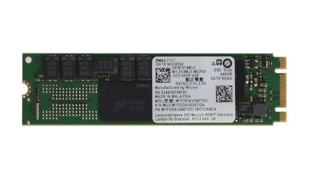 Micron MTFDDAV240TGC-1BC1ZABDA 240GB 5400 PRO SATA 6Gb/s M.2 2280 Enterprise Solid State Drive