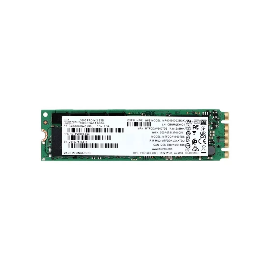 Micron MTFDDAV960TDS-1AW1ZABHA 960GB 5300 PRO SATA III M.2 2280 Enterprise Solid State Drive