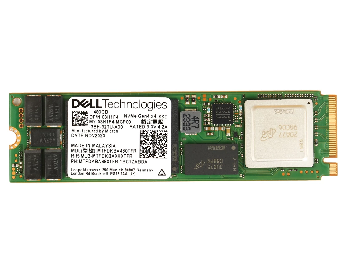 Micron MTFDKBA480TFR-1BC1ZABDA 480GB 7450 PRO PCIe Gen4 NVMe M.2 2280 Enterprise Solid State Drive