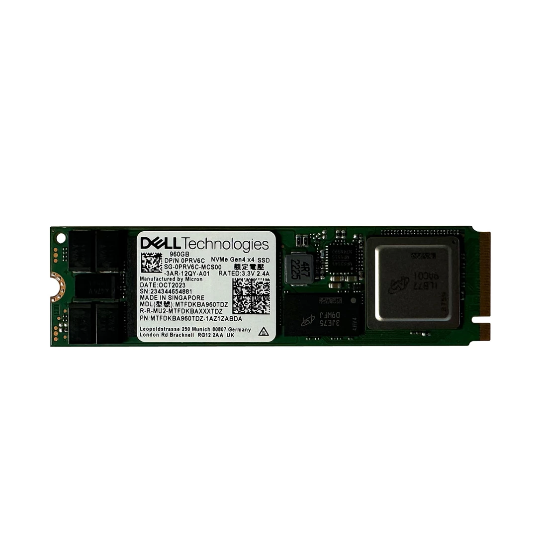Micron MTFDKBA960TDZ-1AZ1ZABDA 960GB 7400 PRO PCIe Gen4 NVMe M.2 2280 Enterprise Solid State Drive