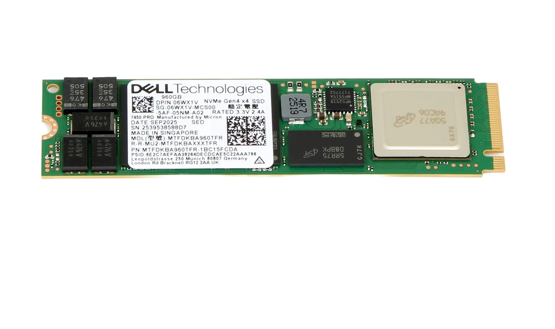 Micron MTFDKBA960TFR-1BC15FCDA 960GB 7450 PRO PCIe Gen4 NVMe M.2 2280 Read-Intensive Solid State Drive