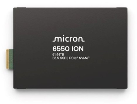 Micron MTFDLBQ61T4THL-1BK1DFCYY 61440GB 6550 ION PCIe Gen5 NVMe E3.S 7.5mm Enterprise Solid State Drive