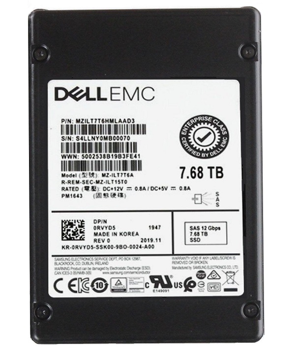 Samsung MZ-1LT7T6A 7.68 TB PM1643 SAS 12Gb/s 2.5 inch Read Intensive Solid State Drive