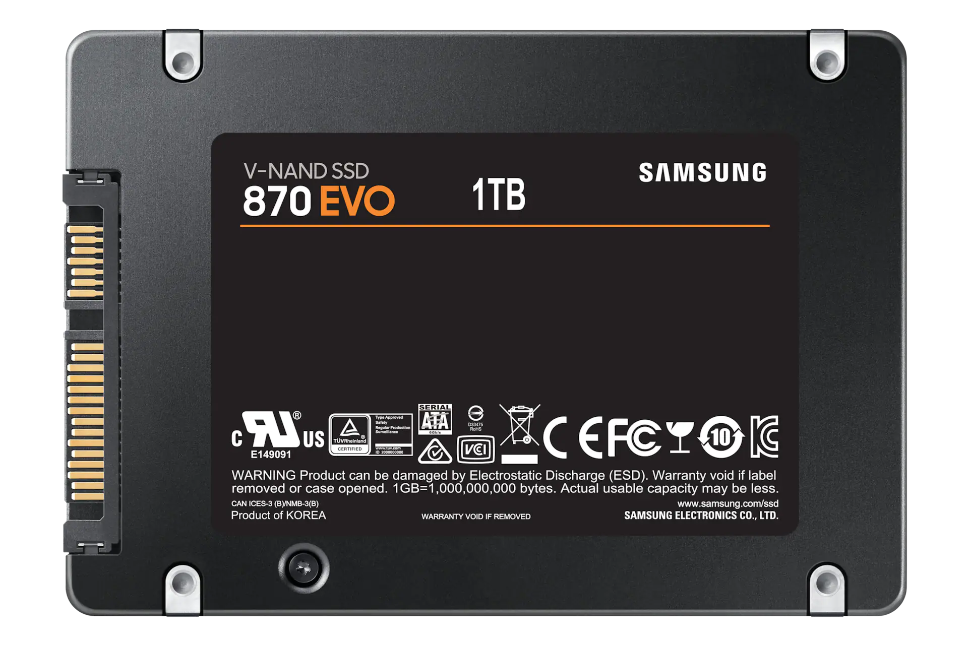 Samsung MZ-77E1T0E 1 TB 870 EVO SATA 6.0 Gbps 2.5" Client / Consumer Solid State Drive