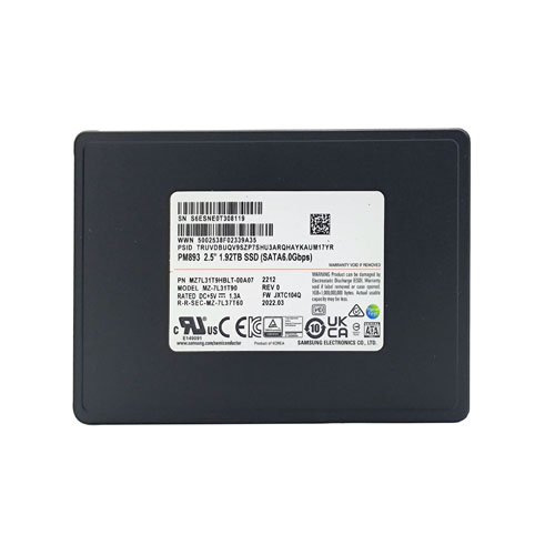 Samsung MZ-7L31T90 1.92 TB PM893 SATA 6.0 Gbps 2.5 inch Enterprise / Data Center Read Intensive Solid State Drive