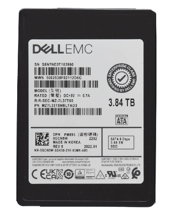 Samsung MZ-7L33T8A 3.84 TB PM893 SATA 6Gb/s 2.5 inch Read Intensive Solid State Drive