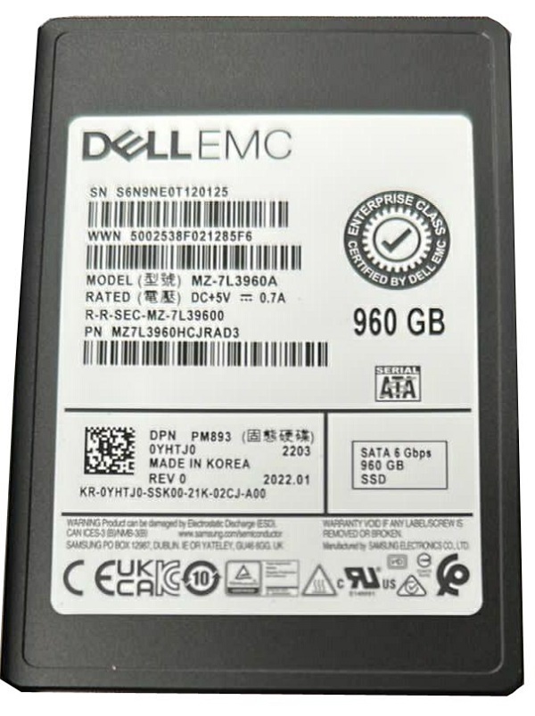 Samsung MZ-7L3960A 960 GB PM893 SATA 6Gb/s 2.5 inch Read Intensive Solid State Drive
