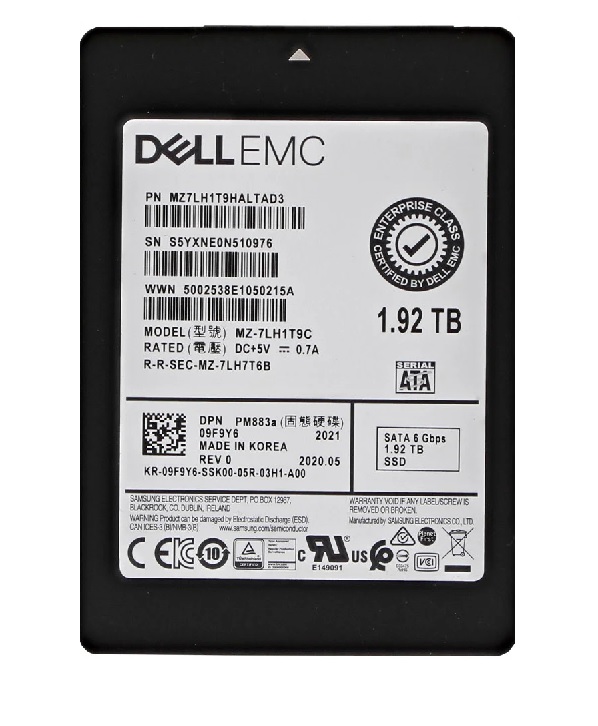 Samsung MZ-7LH1T9C 1.92TB PM883 Series SATA 6Gb/s 2.5 7mm Enterprise Data Center / Read Intensive Solid State Drive