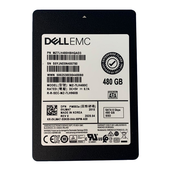 Samsung MZ-7LH480C 480 GB PM883a SATA 6Gb/s 2.5 inch Read Intensive Solid State Drive