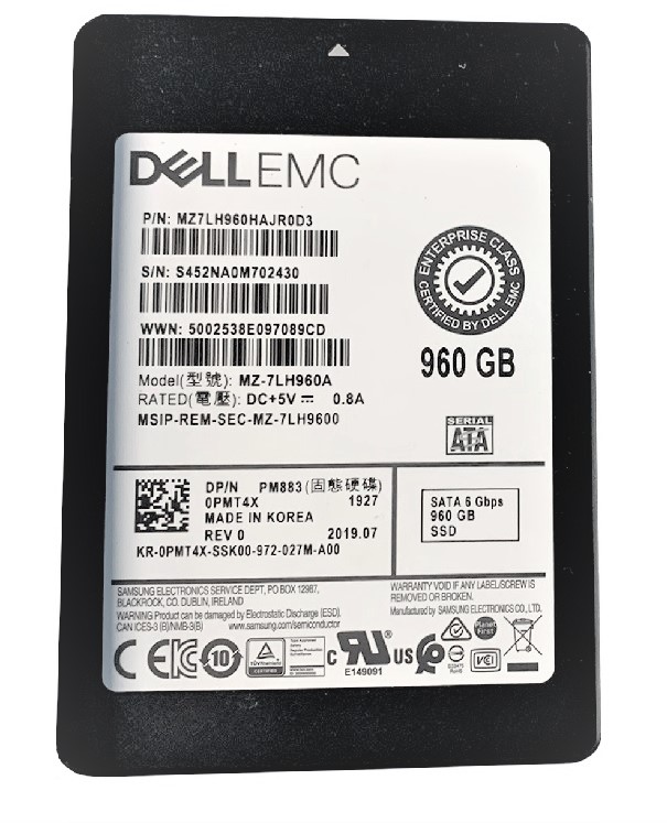 Samsung MZ-7LH960A 960 GB PM883 SATA 6Gb/s 2.5 inch Read Intensive Solid State Drive