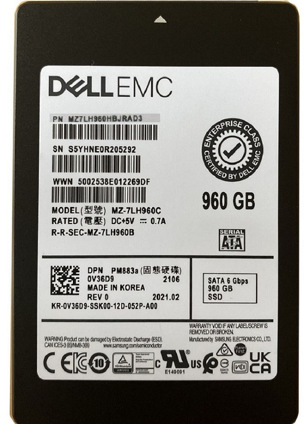 Samsung MZ-7LH960C 960GB SM883a SATA 2.5 inch Enterprise Solid State Drive