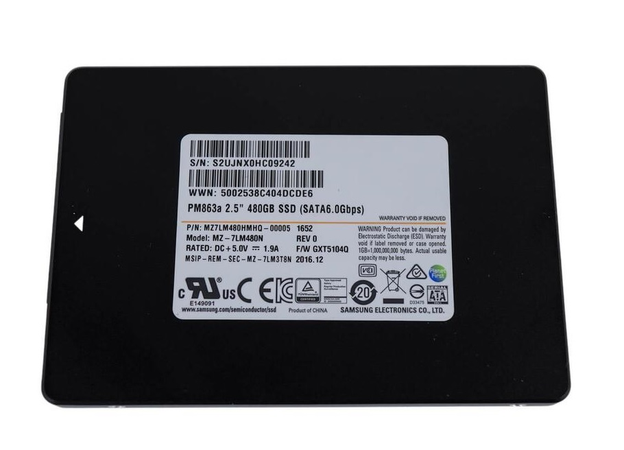Samsung MZ-7LM480N 480GB PM863a SATA 6Gb/s 2.5 inch Enterprise Solid State Drive