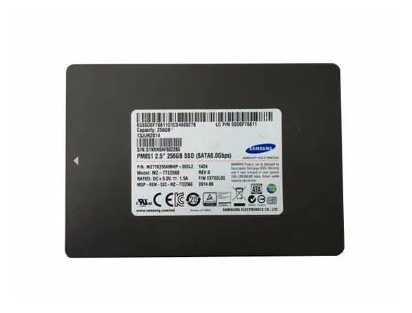 Samsung MZ-7TE2560 256GB PM851 SATA 6Gb/s 2.5 inch Client Solid State Drive