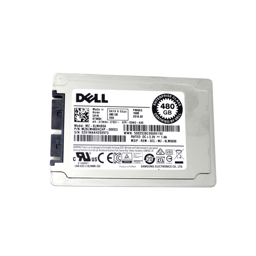 Samsung MZ-8LM480A 480 GB PM863 SATA 3.0 6Gb/s 2.5 inch 7mm Enterprise/Read-Intensive Solid State Drive