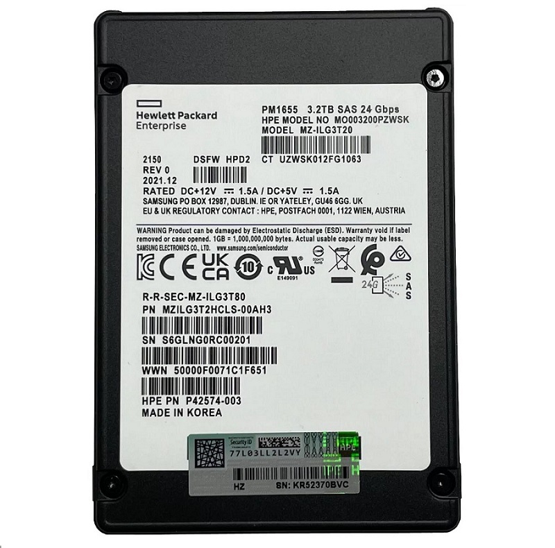 Samsung MZ-ILG3T20 3.2 TB PM1655 SAS 24Gb/s 2.5 inch Mixed Use Solid State Drive