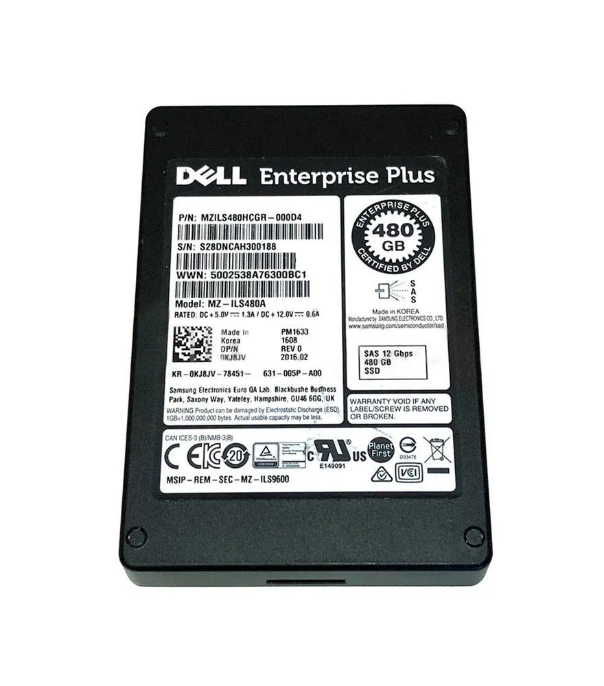 Samsung MZ-ILS480A 480 GB PM1633 SAS 12Gb/s 2.5 inch Read Intensive Solid State Drive