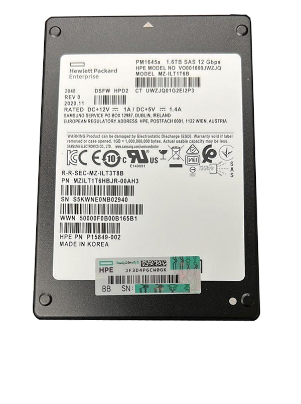 Samsung MZ-ILT1T6B 1.6TB PM1645A SAS 2.5 inch Enterprise Solid State Drive