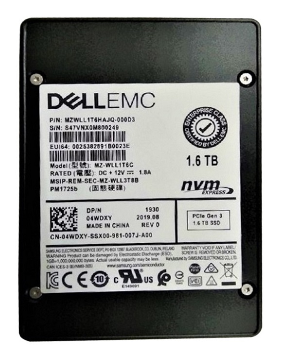 Samsung MZ-WLL1T6C 1.6 TB PM1725b PCIe Gen3 x4 2.5 inch Mixed Use Solid State Drive