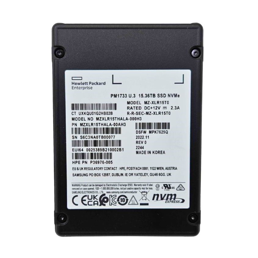 Samsung MZ-XLR15T0 15.36TB PM1733 PCIe Gen4 x4 2.5-inch Read Intensive Solid State Drive