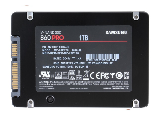 Samsung MZ7KH1T0HAJR 1TB 860 PRO Series SATA 6Gb/s 2.5 7mm Consumer / Professional Solid State Drive