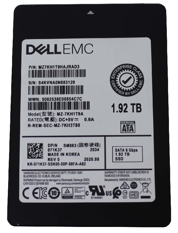 Samsung MZ7KH1T9HAJRAD3 1.92 TB SM883 SATA 6Gb/s 2.5 inch Mixed Use Solid State Drive