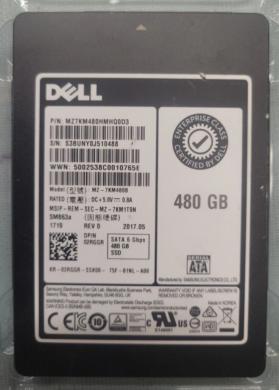 Samsung MZ7KM480HMHQ0D3 480 GB SM863a SATA 6Gb/s 2.5 inch Write Intensive / Mixed Use Solid State Drive