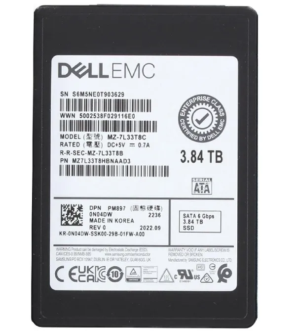 Samsung MZ7L33T8HBNAAD3 3.84 TB PM897 SATA 6.0 Gbps 2.5" Write Intensive Solid State Drive