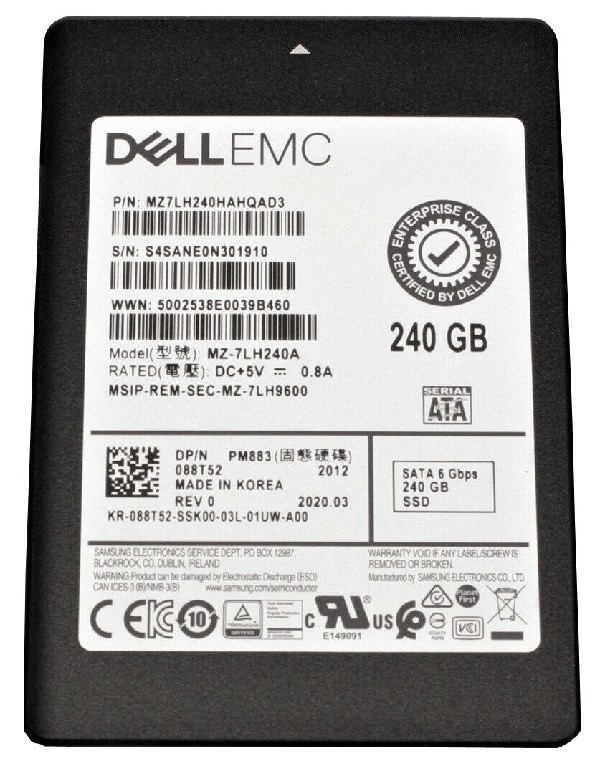 Samsung MZ7LH240HAHQAD3 240 GB PM883 SATA 6Gb/s 2.5 inch Read Intensive Solid State Drive