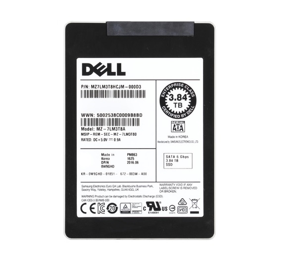 Samsung MZ7LM3T8HCJM-000D3 3.84 TB PM863 SATA 6Gb/s 2.5 inch Read Intensive Solid State Drive