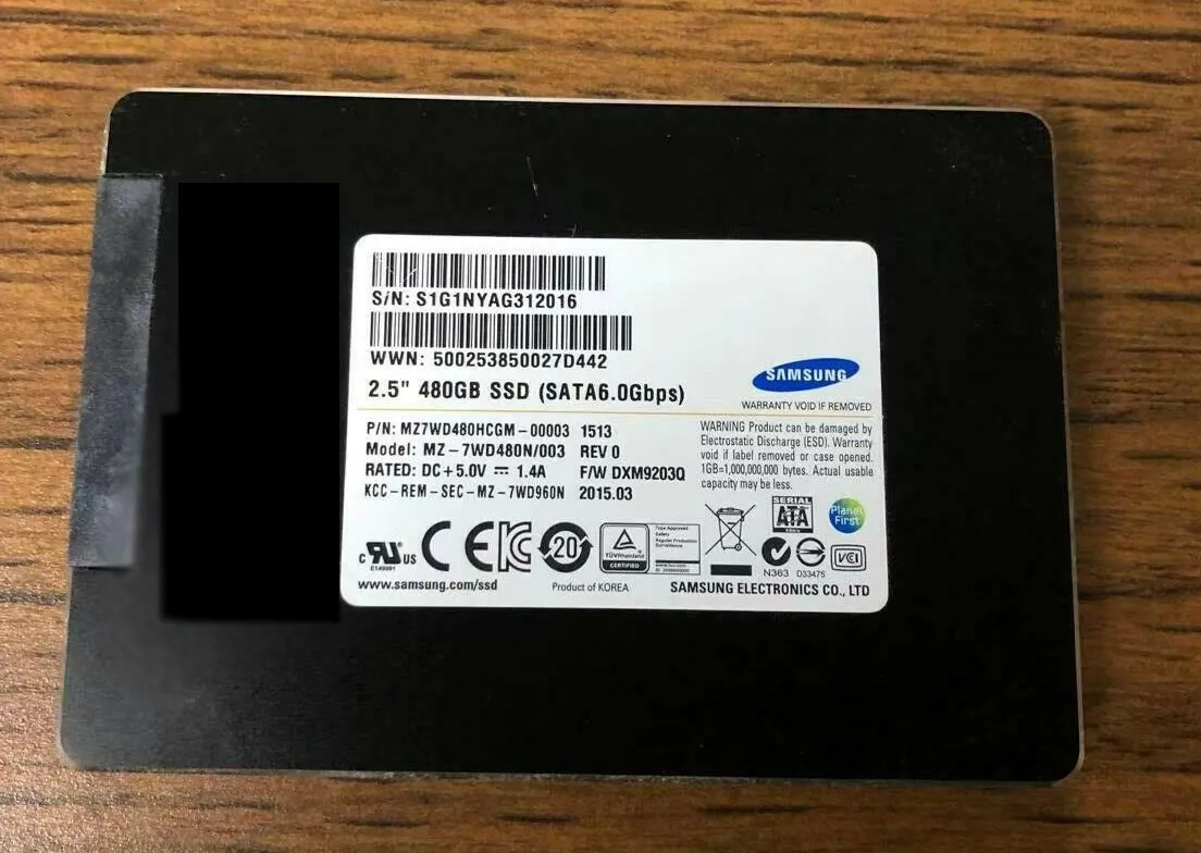Samsung MZ7WD480HCGM 480GB SM843T SATA 6.0 Gb/s 2.5 inch Mixed Use / Data Center Solid State Drive