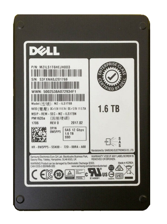 Samsung MZILS1T6HEJH-000D3 1.6 TB PM1635a SAS 12Gb/s 2.5 inch Mixed Use Solid State Drive