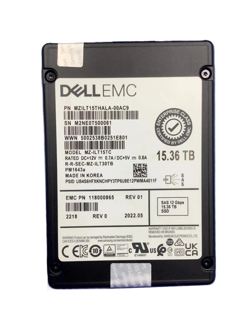 Samsung MZILT15THALA-00AC9 15.36TB PM1643a SAS 12Gb/s 2.5 inch Enterprise Solid State Drive