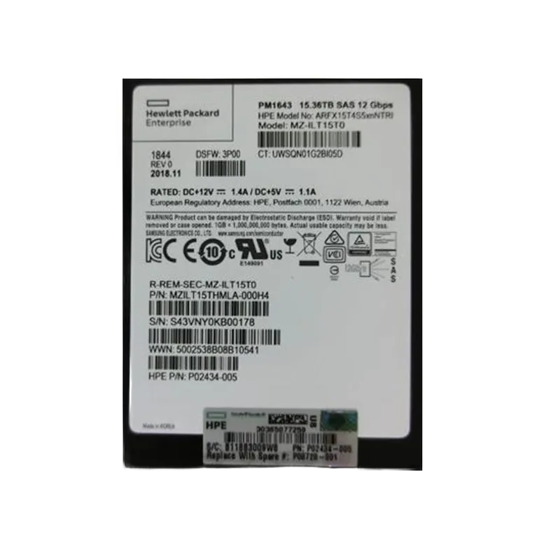 Samsung MZILT15THMLA-000H4 15.36 TB PM1643 SAS 12.0 Gbps 2.5 inch Enterprise / Data Center Read Intensive Solid State Drive