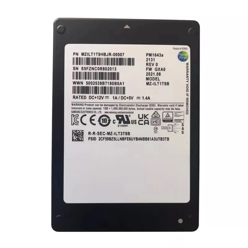 Samsung MZILT1T9HBJR-00007 1.92 TB PM1643A SAS 12.0 Gbps 2.5" Read Intensive Solid State Drive