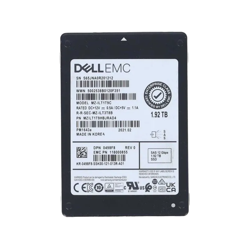 Samsung MZILT1T9HBJRAD4 1.92 TB PM1643a SAS 12.0 Gbps 2.5" Read Intensive Solid State Drive