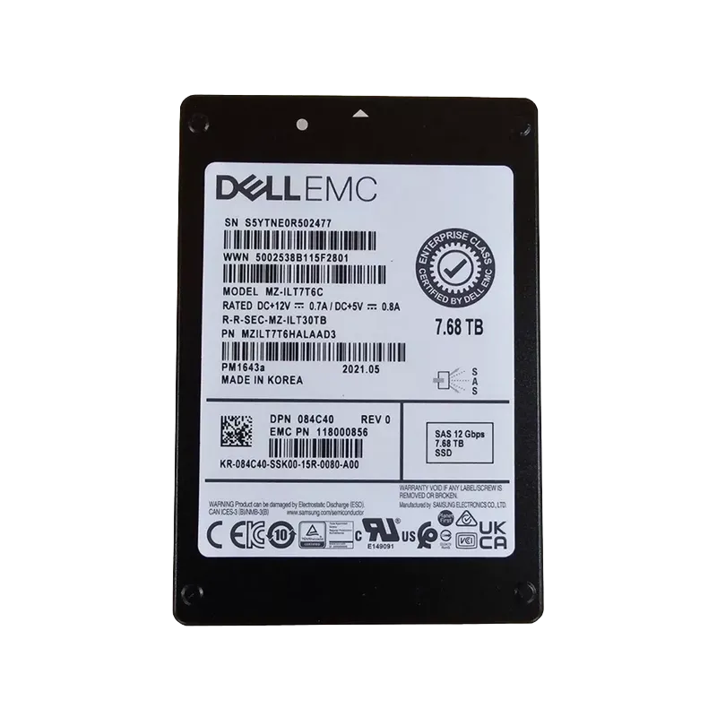 Samsung MZILT7T6HALAAD3 7.68TB PM1643a SAS 12Gb/s 2.5 inch Enterprise Solid State Drive