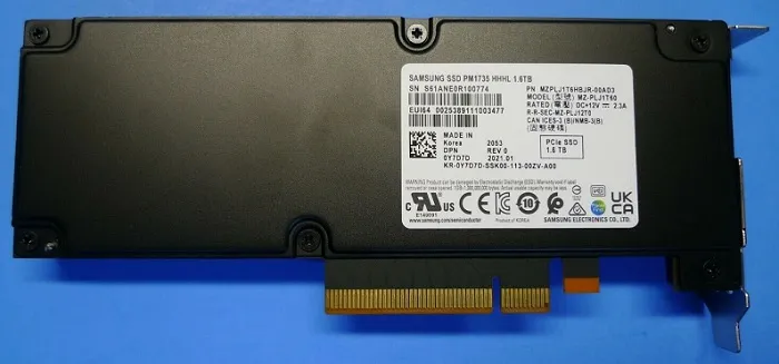 Samsung MZPLJ1T6HBJR-00AD3 1.6TB PM1735 Series PCIe Gen 4.0 x8, NVMe HHHL (AIC) Enterprise Data Center / Mixed Use Solid State Drive