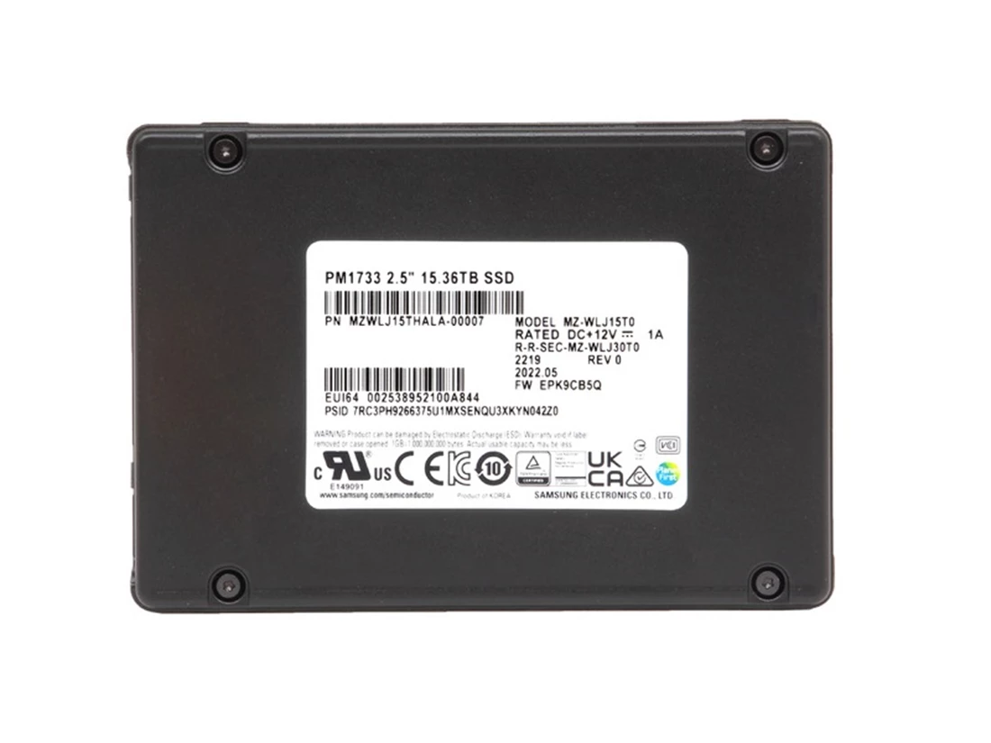 Samsung MZWLJ15THALA-0007 15.36TB PM1733 PCIe Gen4 x4 2.5-inch Read Intensive Solid State Drive