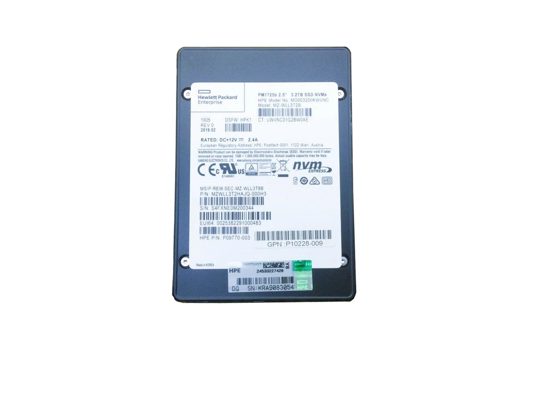 Samsung MZWLL3T2HAJQ-000H3 3.2 TB PM1725B PCIe Gen3 x4 U.2 (2.5") Mixed Use Solid State Drive
