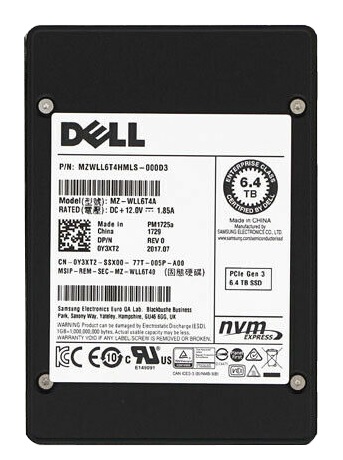 Samsung MZWLL6T4HMLS-000D3 6.4 TB PM1725a PCIe Gen3 x4 2.5 inch Write Intensive Solid State Drive
